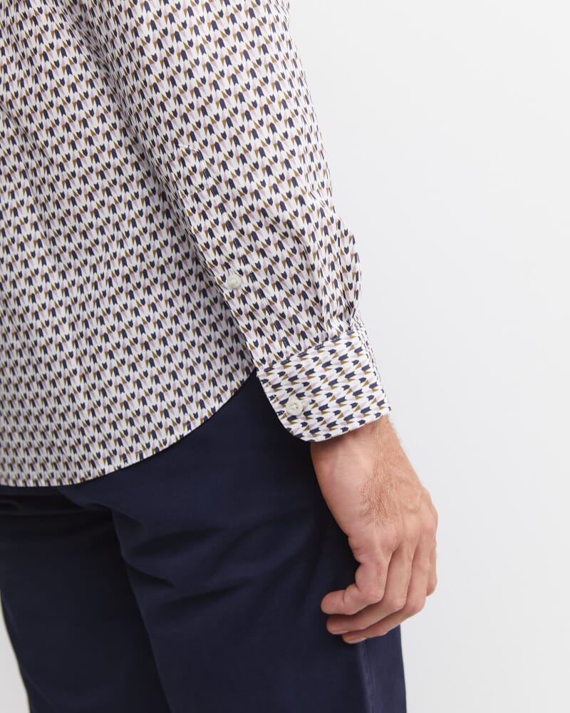 Leo Liberty Long Sleeve Shirt in WHITE/MULTI