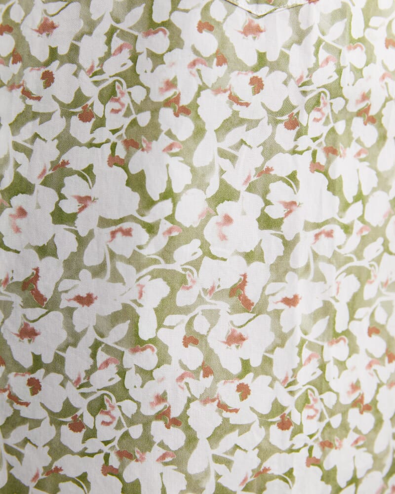 George Long Sleeve Print Shirt in GREEN MULTI