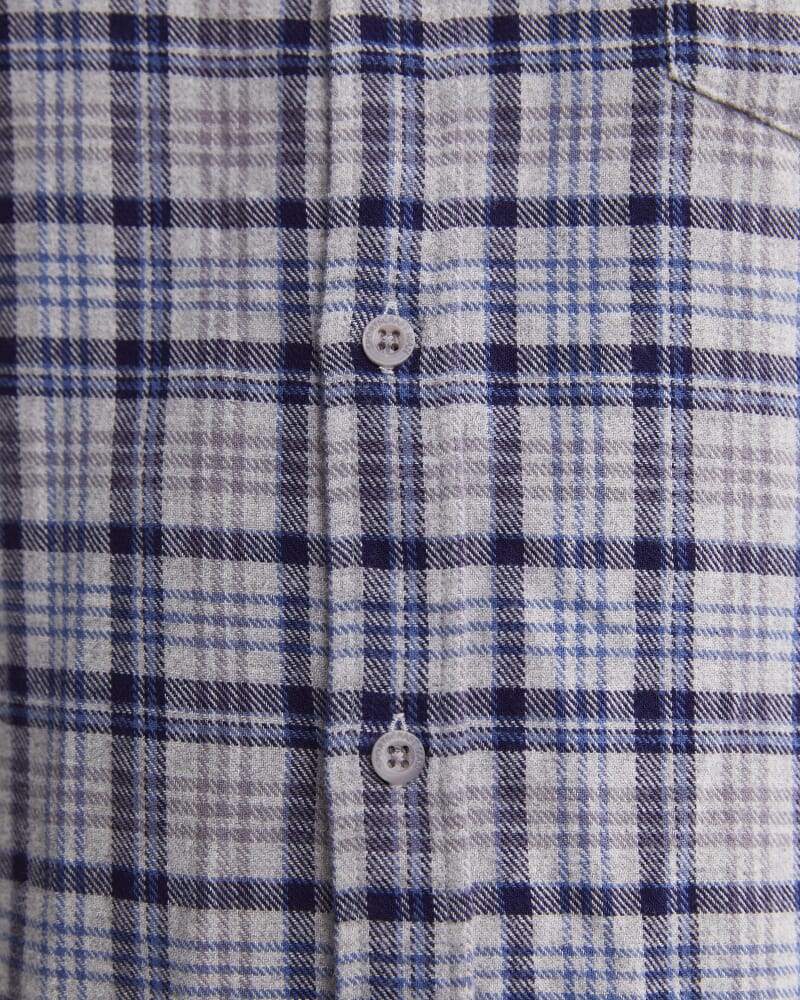 Cody Long Sleeve Check Shirt in BLUE/CHARCOAL