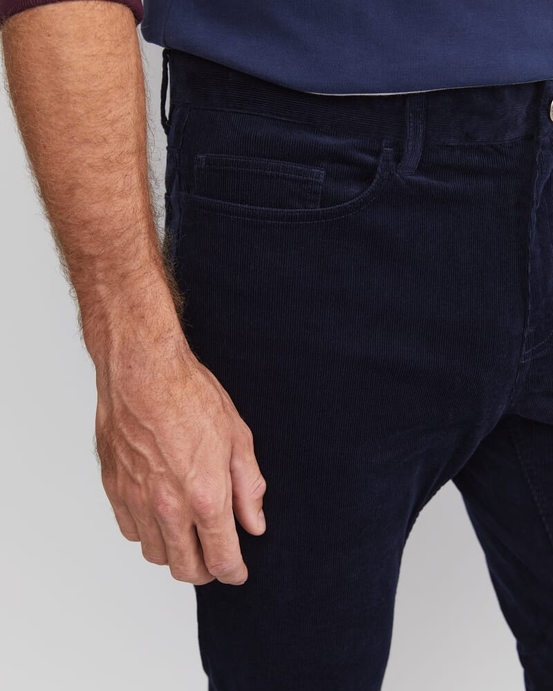 Hudson Straight Leg Cord in NAVY