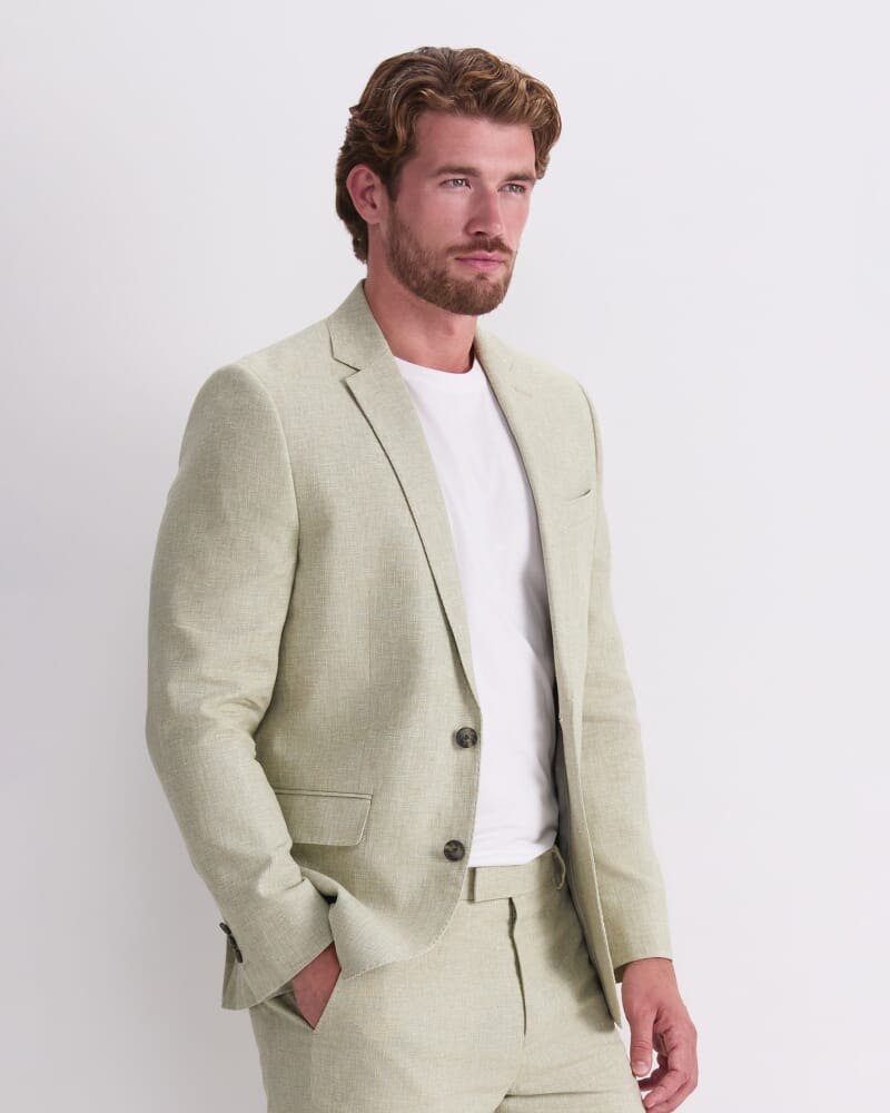 Ridley Linen Blend Suit Jacket in SAGE