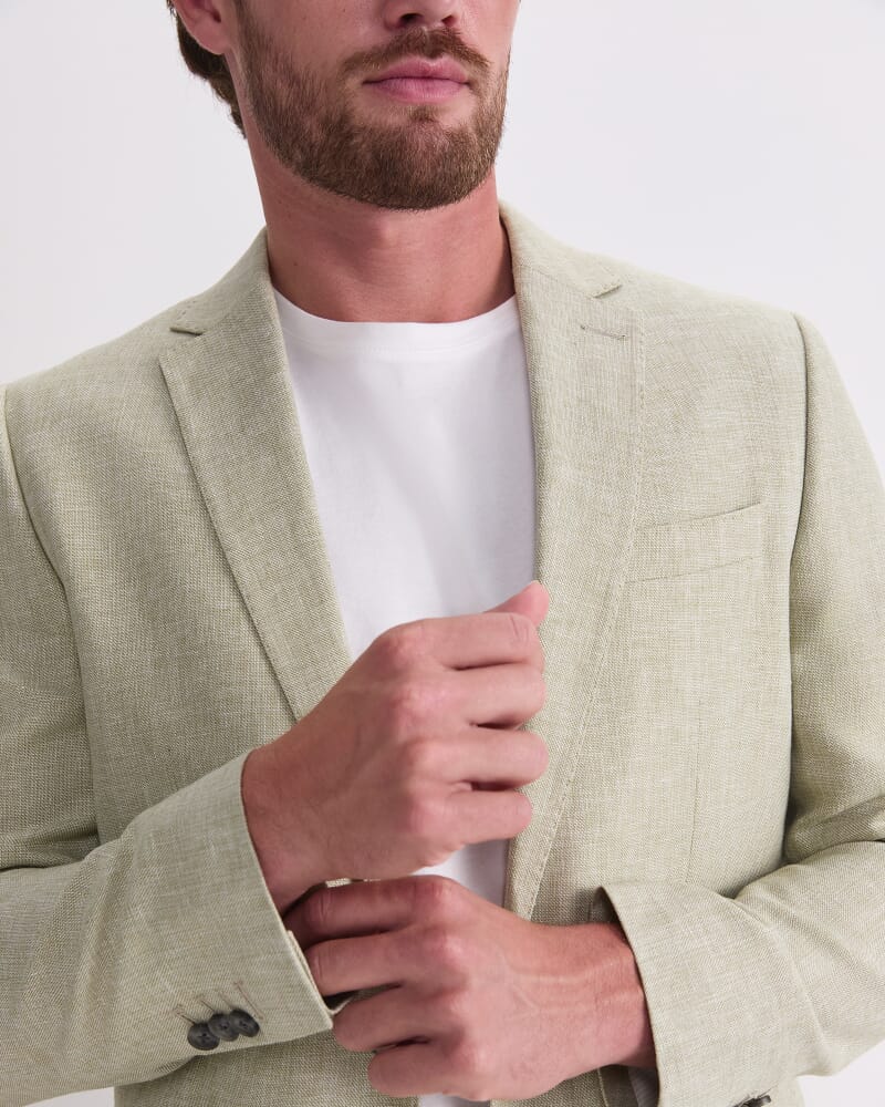Ridley Linen Blend Suit Jacket in SAGE