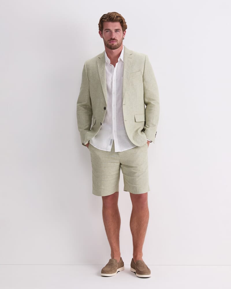 Ridley Linen Blend Suit Jacket in SAGE