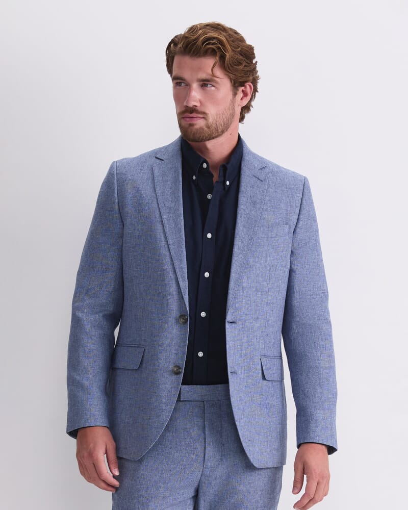 Ridley Linen Blend Suit Jacket in WASHED INDIGO
