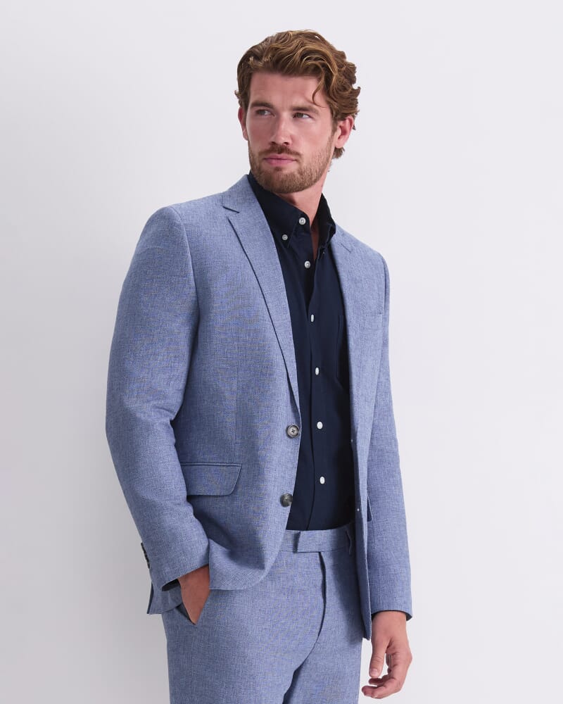 Ridley Linen Blend Suit Jacket in WASHED INDIGO