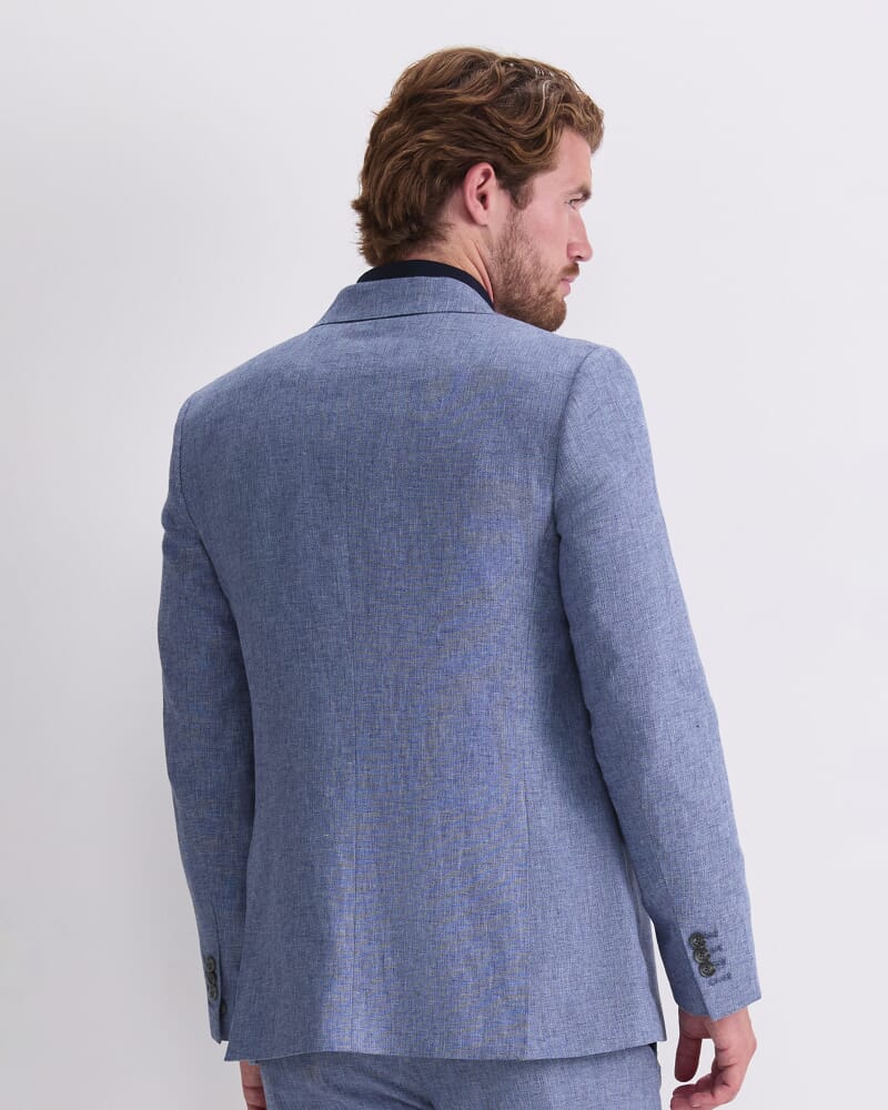 Ridley Linen Blend Suit Jacket in WASHED INDIGO