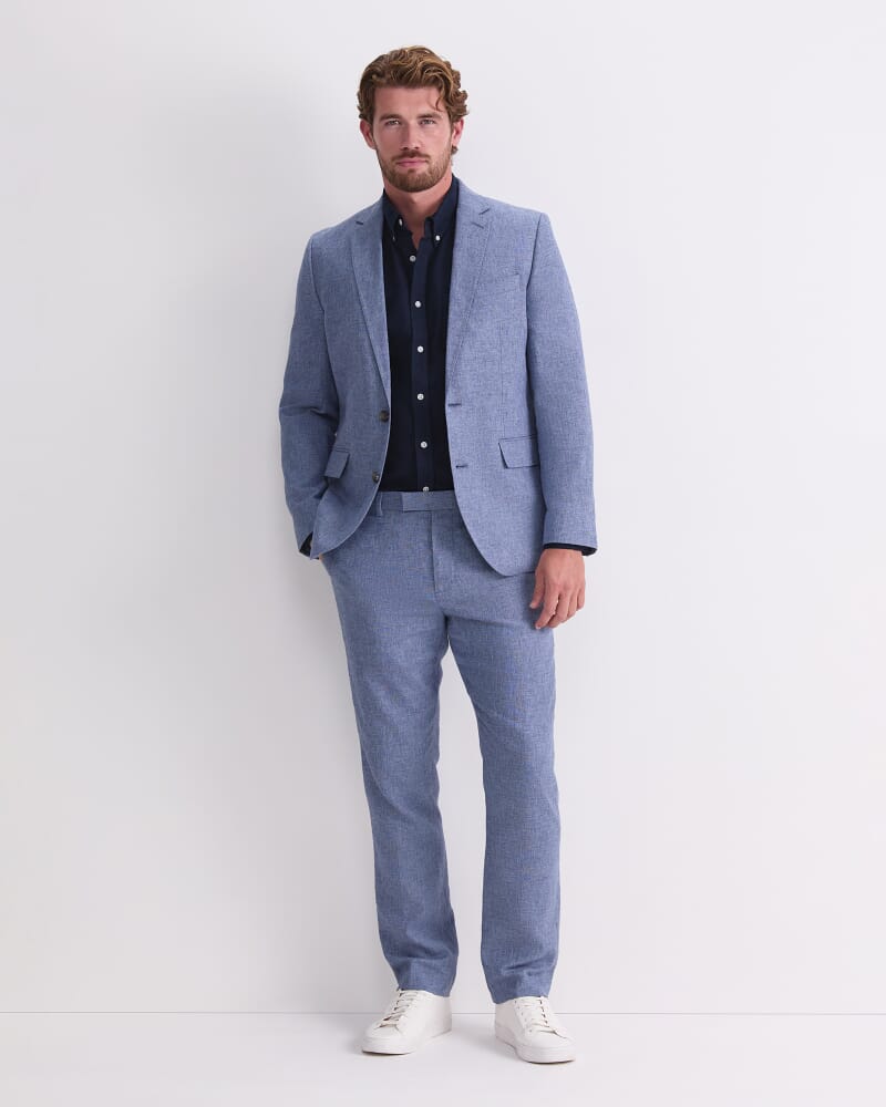 Ridley Linen Blend Suit Jacket in WASHED INDIGO