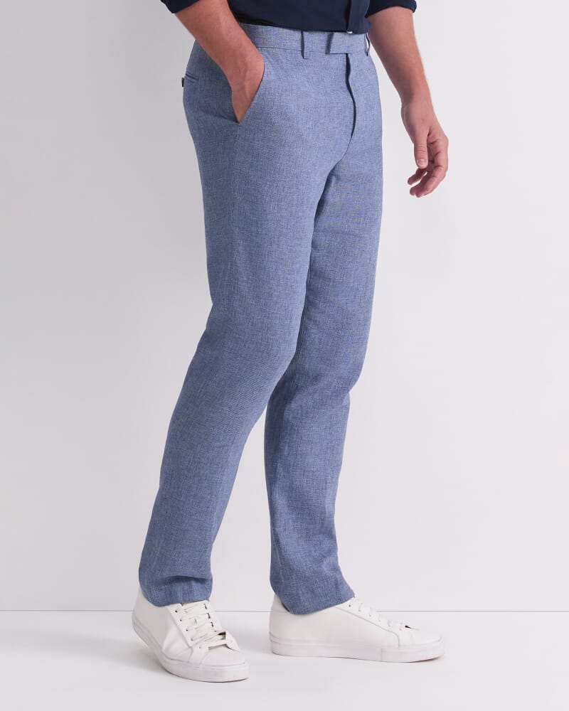 Ridley Linen Blend Suit Pant in WASHED INDIGO