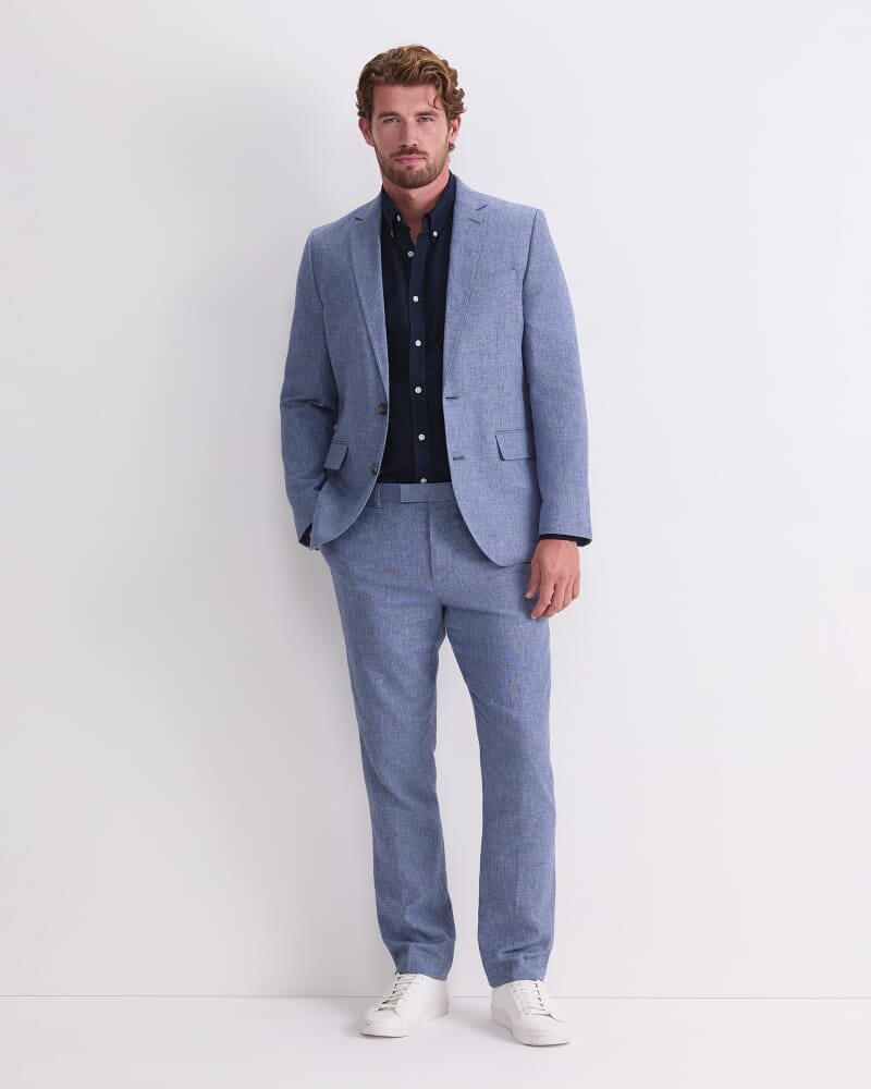 Ridley Linen Blend Suit Pant in WASHED INDIGO