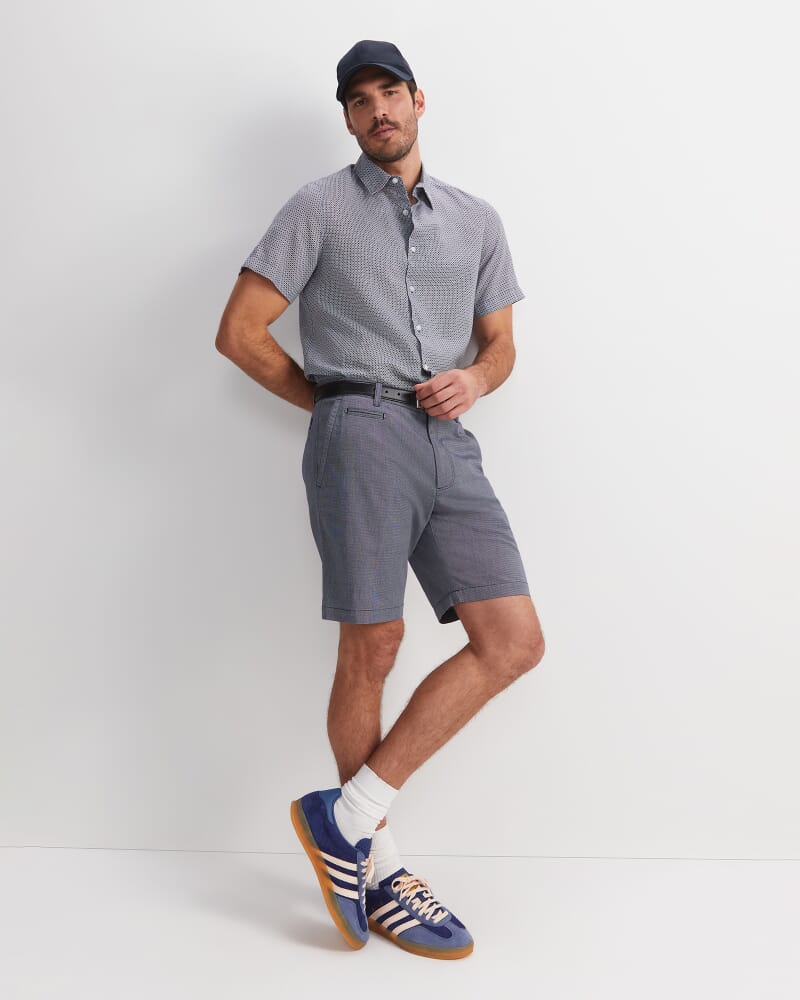 Brett Short Sleeve Print Shirt in NAVY MULTI