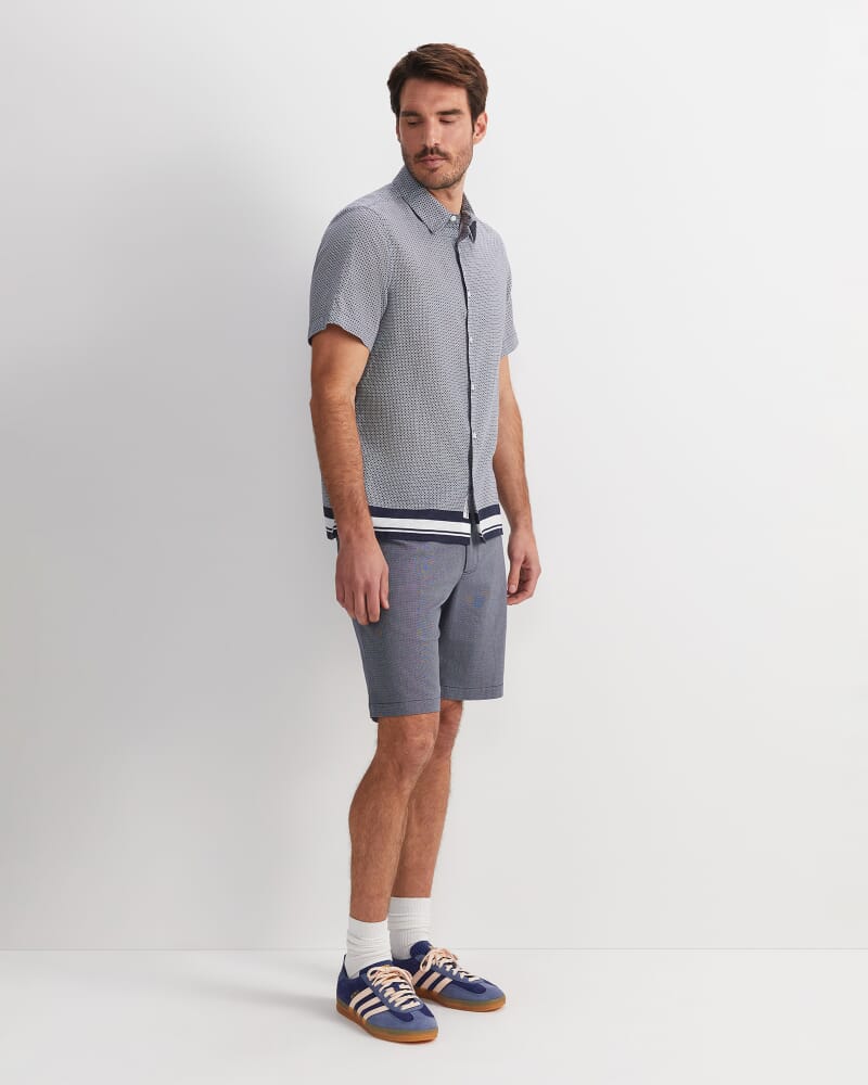 Brett Short Sleeve Print Shirt in NAVY MULTI