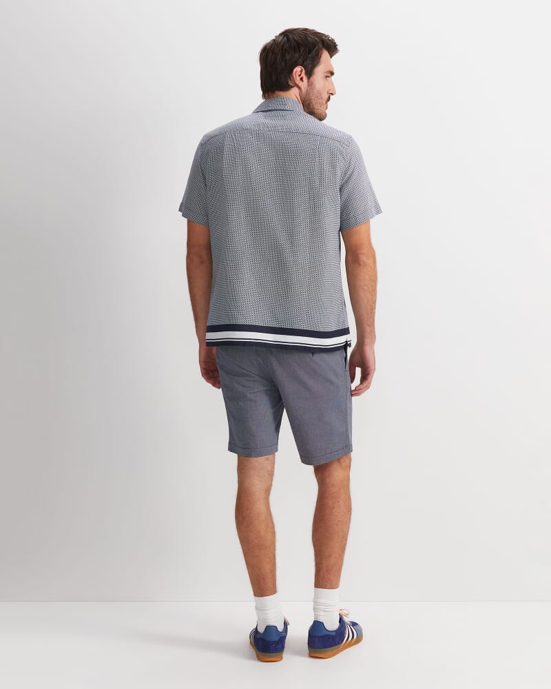 Brett Short Sleeve Print Shirt in NAVY MULTI