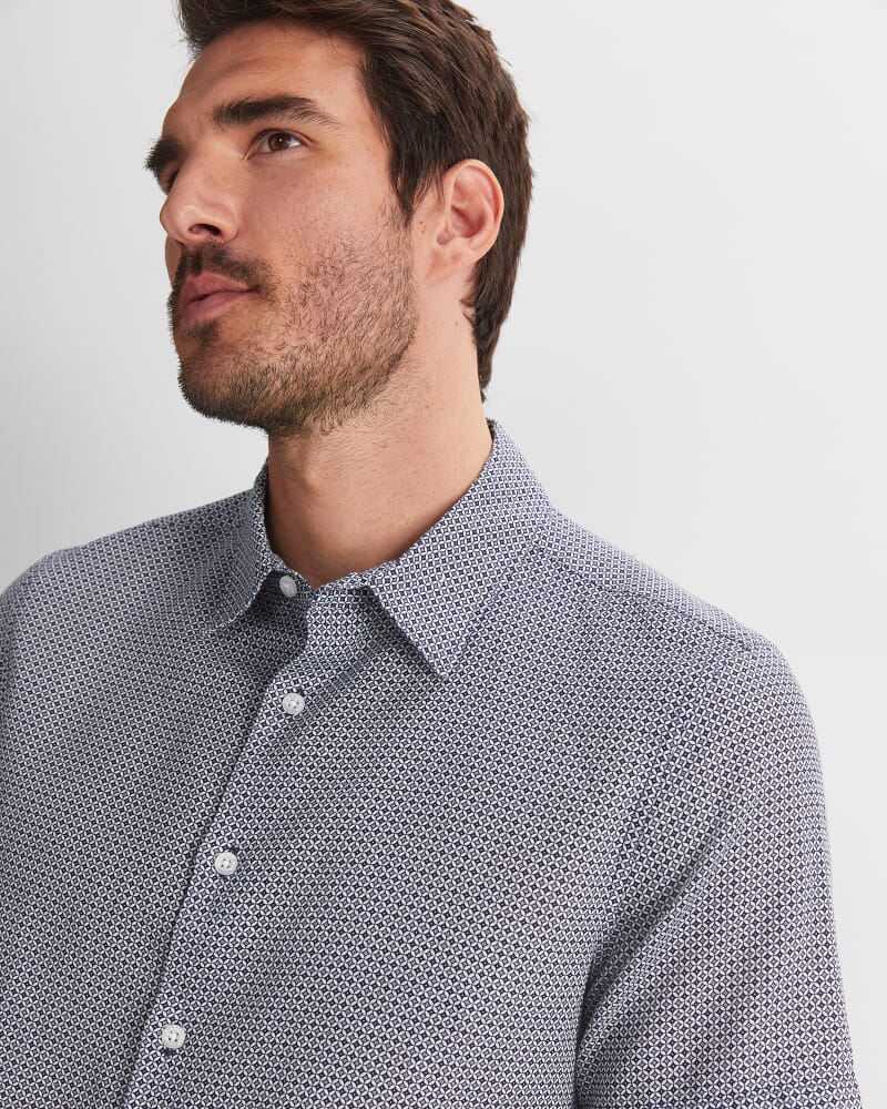 Brett Short Sleeve Print Shirt in NAVY MULTI