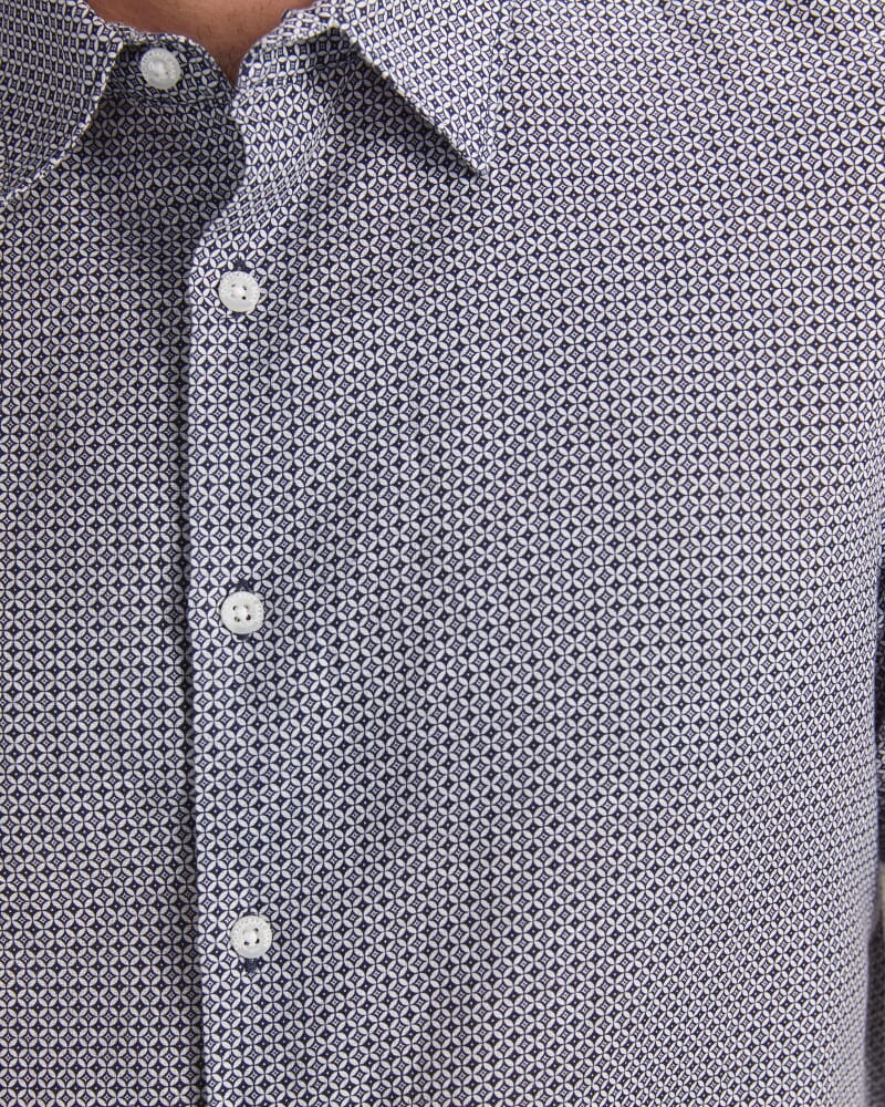 Brett Short Sleeve Print Shirt in NAVY MULTI