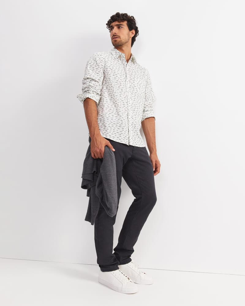 Gavin Long Sleeve Liberty Shirt in WHITE/MULTI