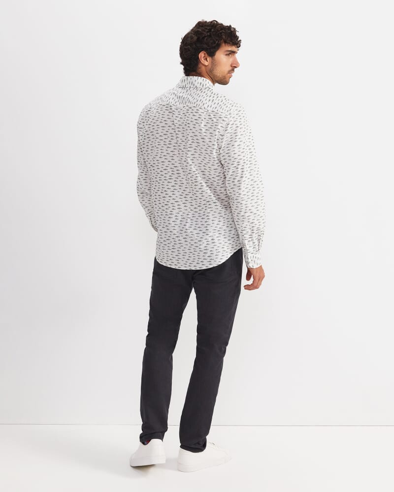 Gavin Long Sleeve Liberty Shirt in WHITE/MULTI