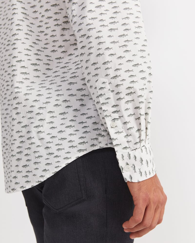 Gavin Long Sleeve Liberty Shirt in WHITE/MULTI