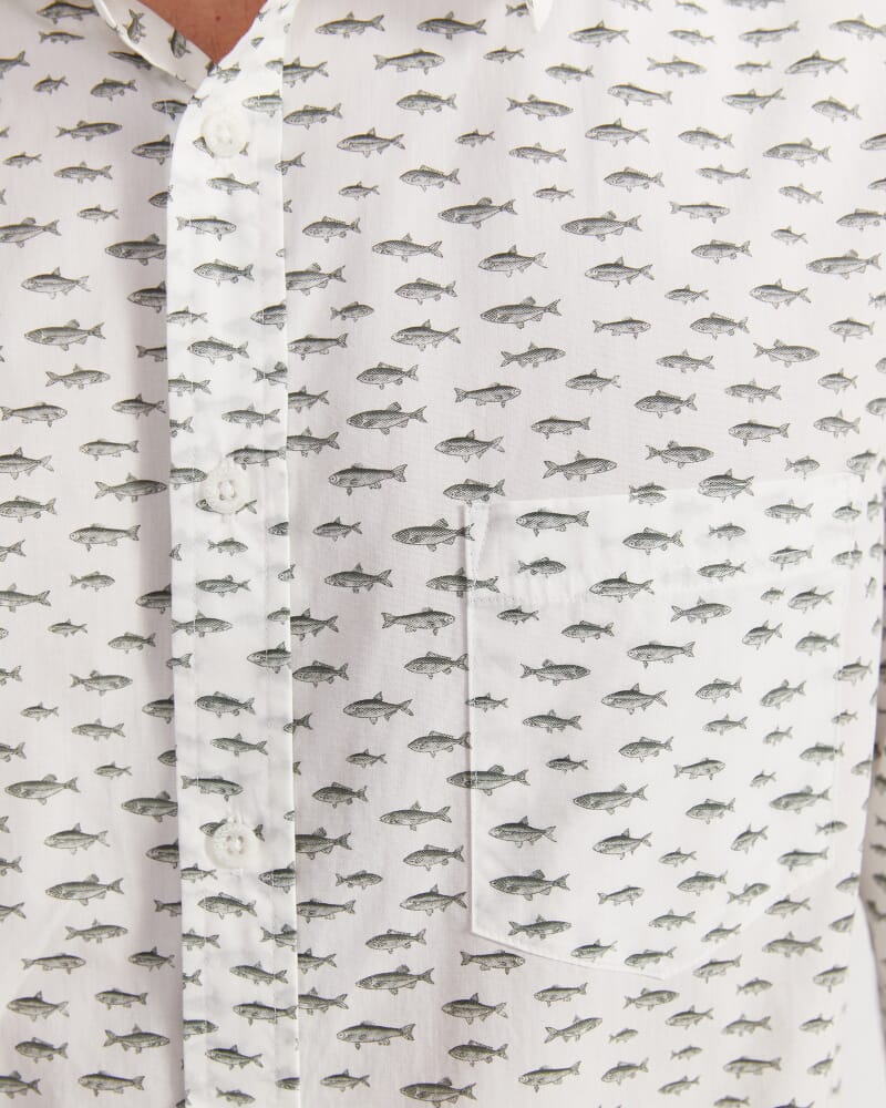 Gavin Long Sleeve Liberty Shirt in WHITE/MULTI