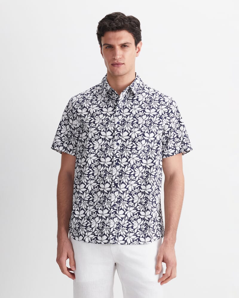 Paulo Short Sleeve Print Shirt in BLUE MULTI
