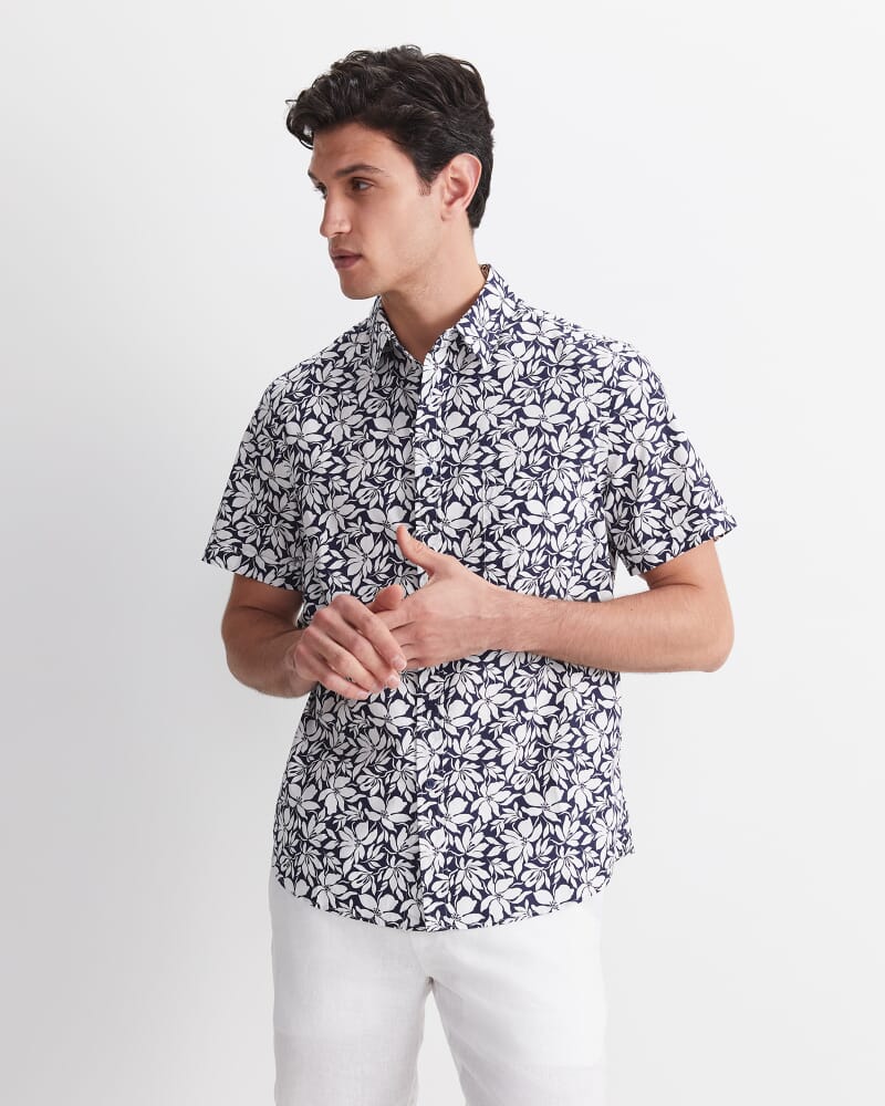 Paulo Short Sleeve Print Shirt in BLUE MULTI
