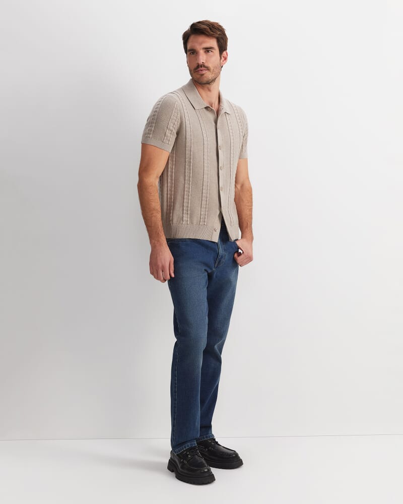 Cameron Short Sleeve Knit Shirt in NEUTRAL