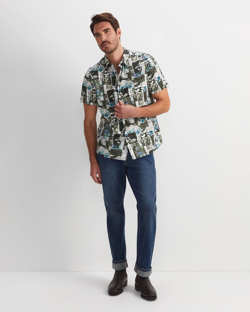 Tom Libery Short Sleeve Shirt in GREEN MULTI