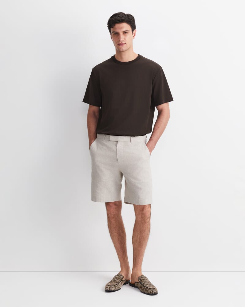 Jeffrey Linen Blend Short in NATURAL