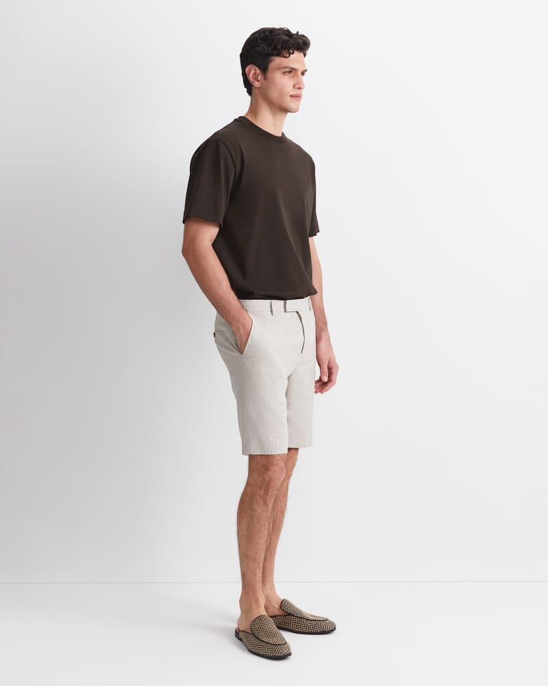 Jeffrey Linen Blend Short in NATURAL