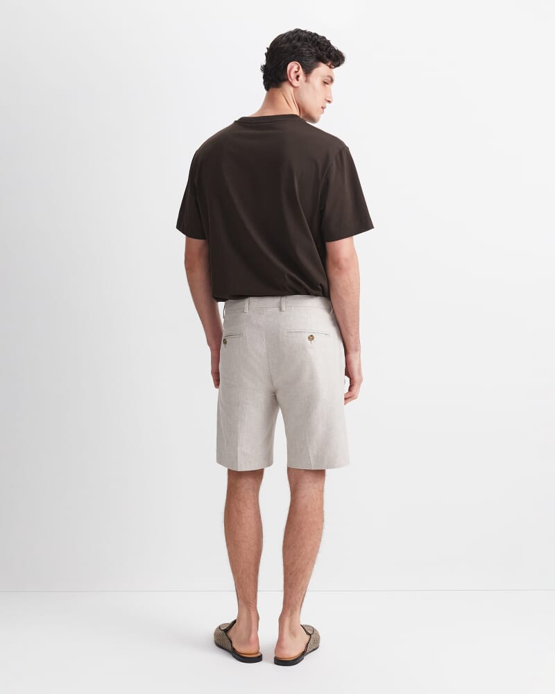 Jeffrey Linen Blend Short in NATURAL