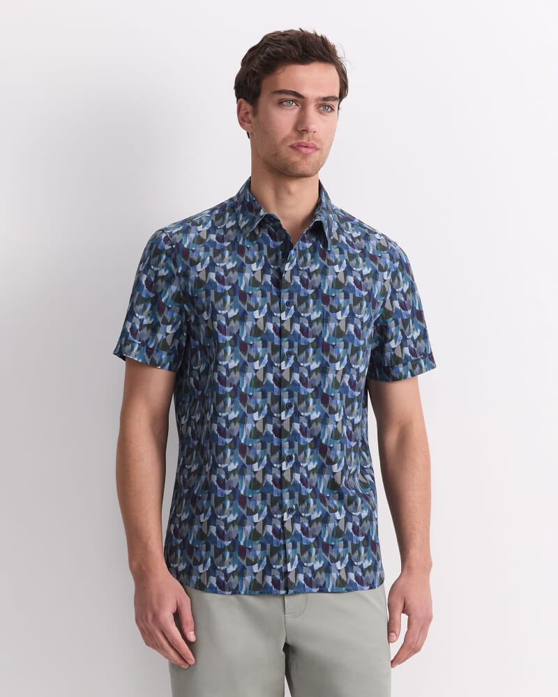 Cy Short Sleeve Liberty Shirt in GREEN MULTI