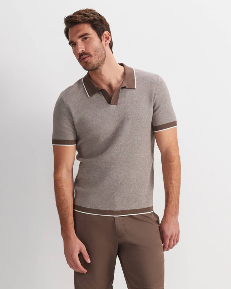 James Knit Polo in MINK