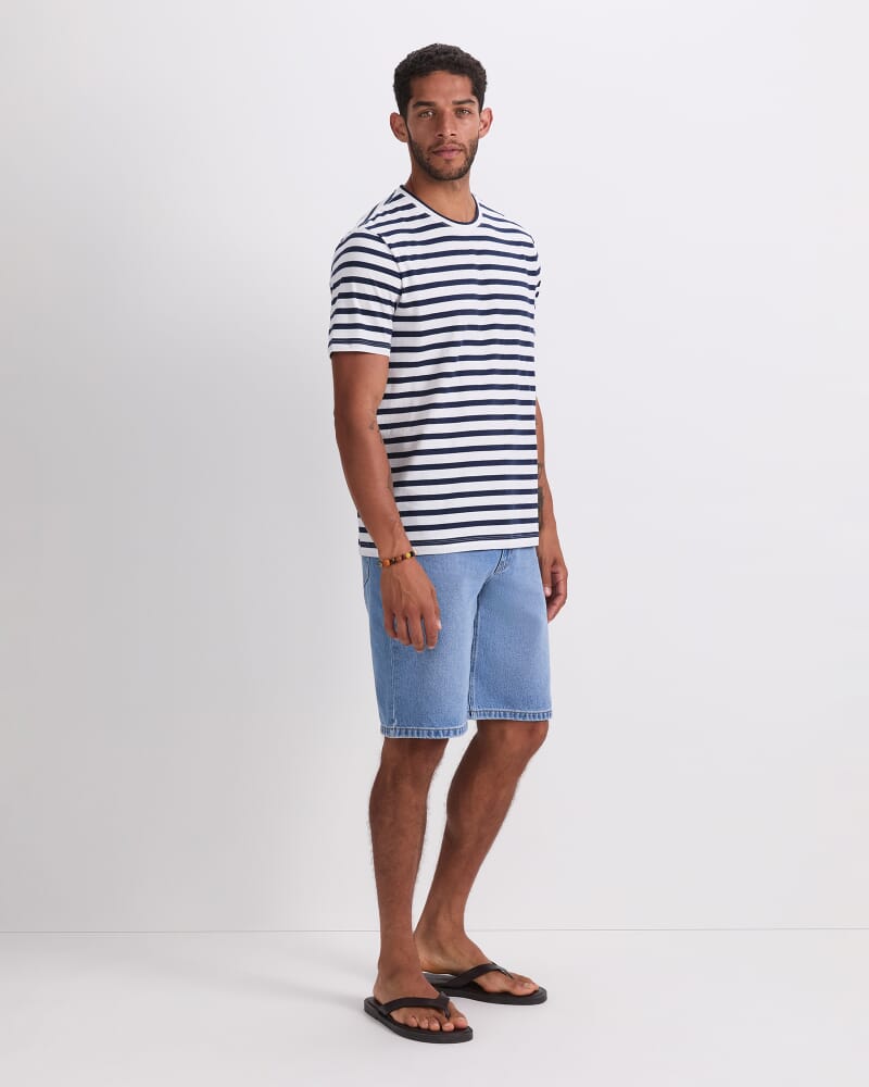 Supersoft Tee in WHITE/BLUE