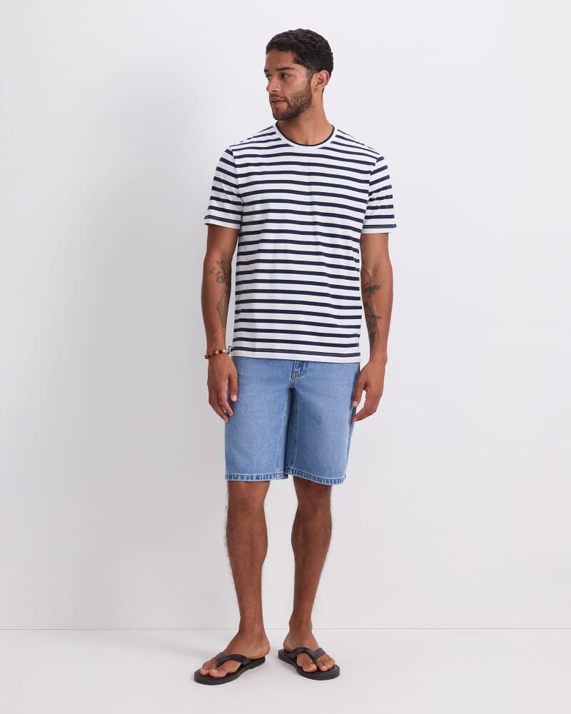 Supersoft Tee in WHITE/BLUE