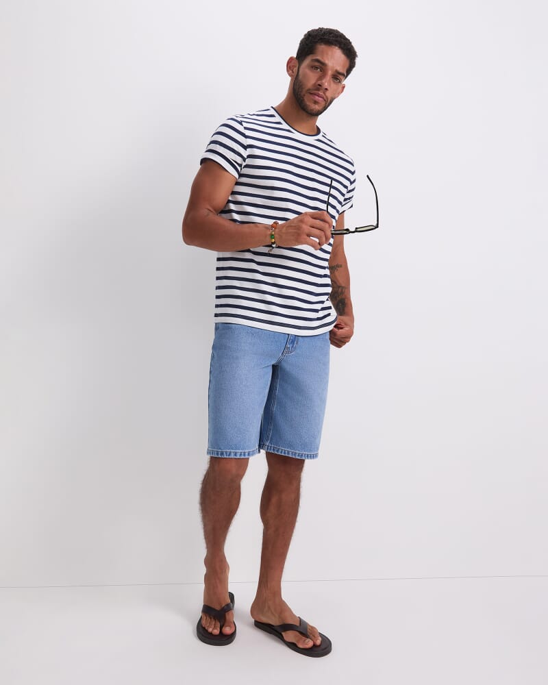 Supersoft Tee in WHITE/BLUE