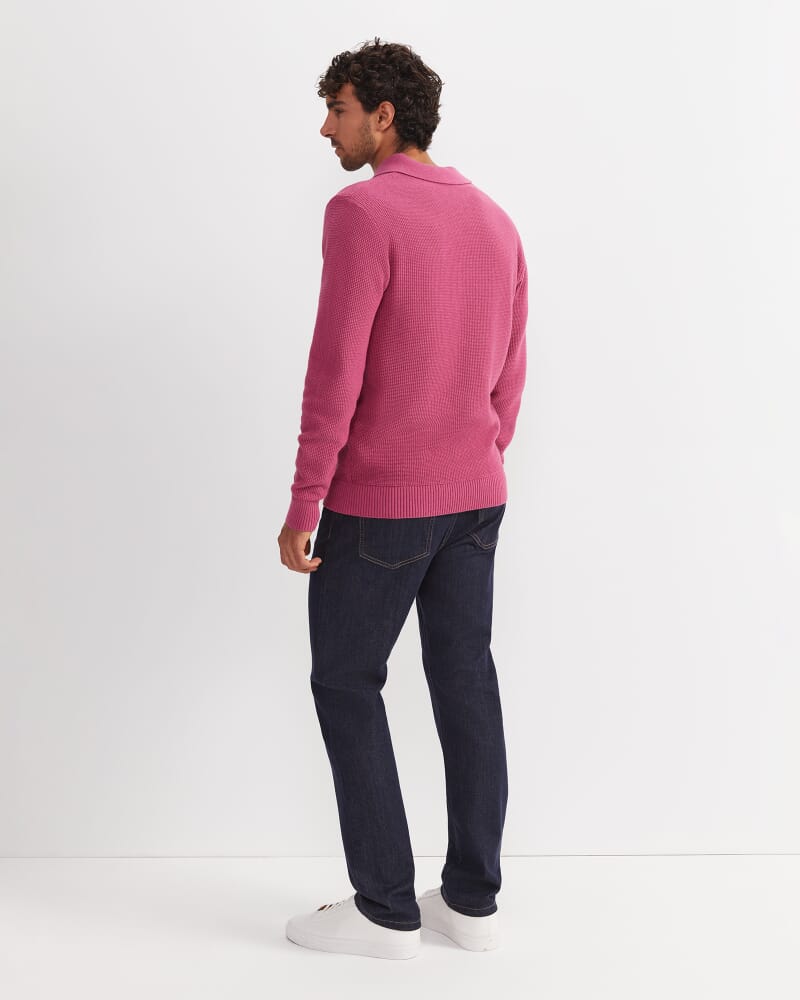 Chris Knit Polo in BERRY