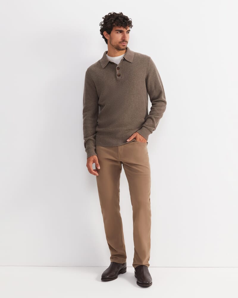 Chris Knit Polo in MINK