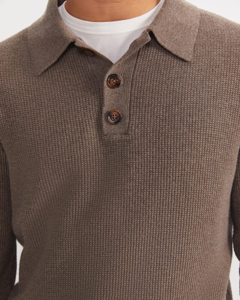 Chris Knit Polo in MINK