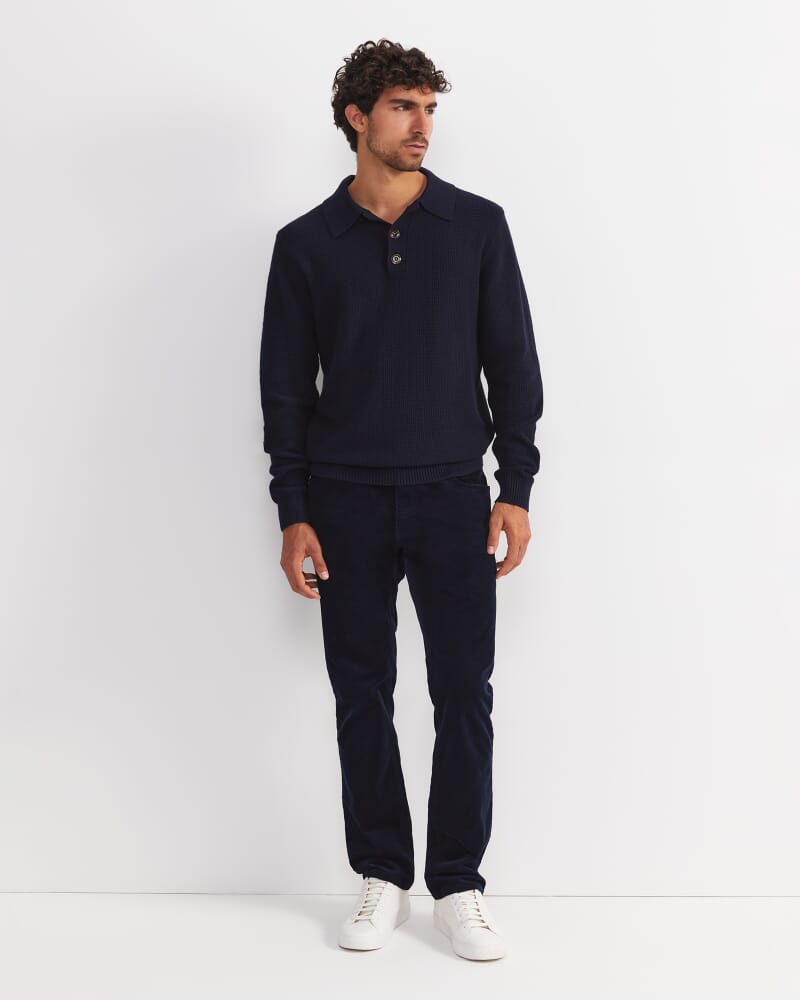 Chris Knit Polo in NAVY