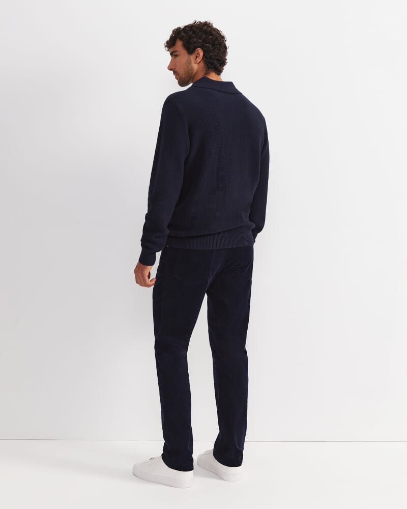 Chris Knit Polo in NAVY