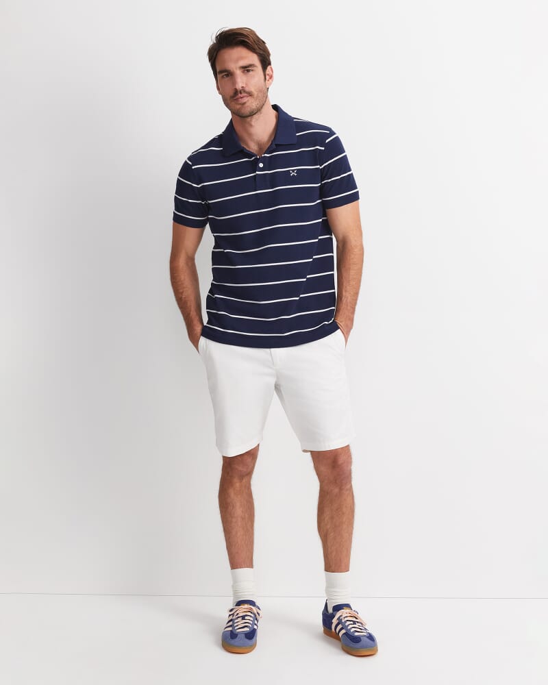 David Stripe Polo in NAVY