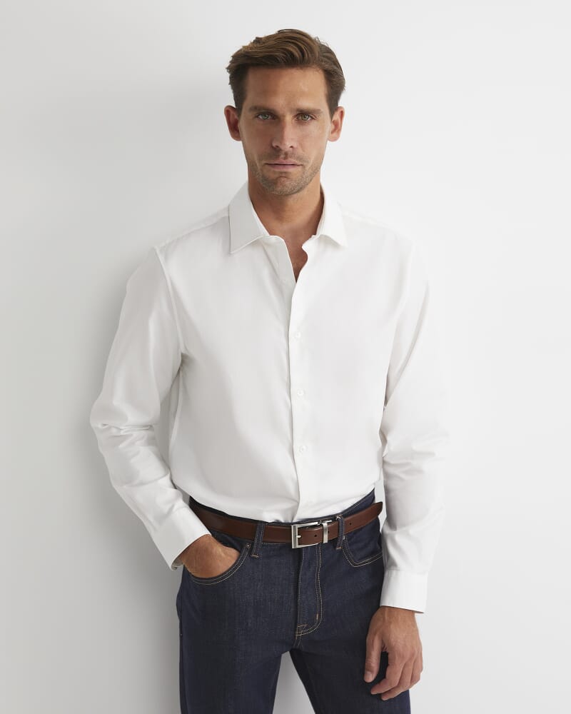 Emile Long Sleeve Dress Shirt in WHITE