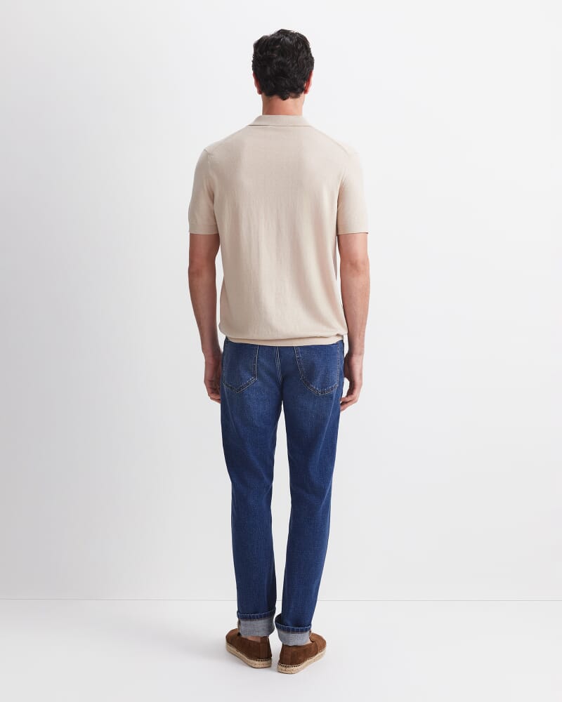 Ojas Zip Knit Polo in NATURAL