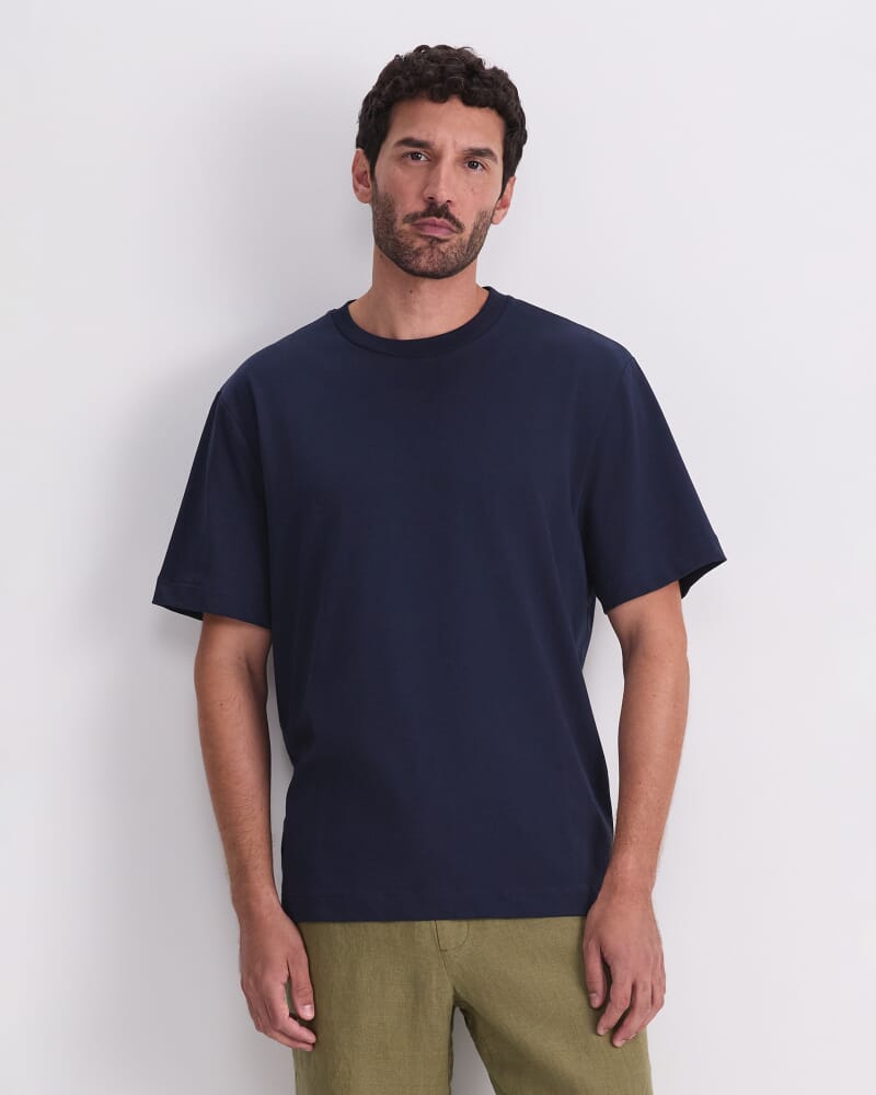 Heavyweight Cotton Tee in NAVY