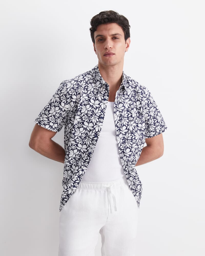 Caffery Yarn-Dyed Linen Short in WHITE