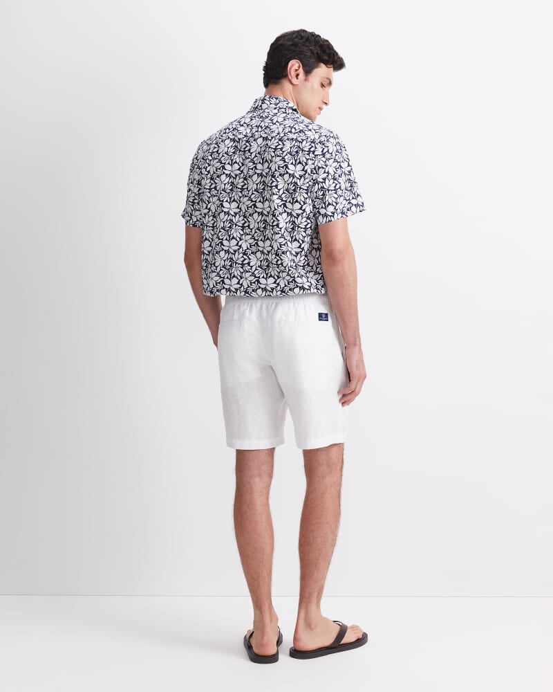 Caffery Yarn-Dyed Linen Short in WHITE