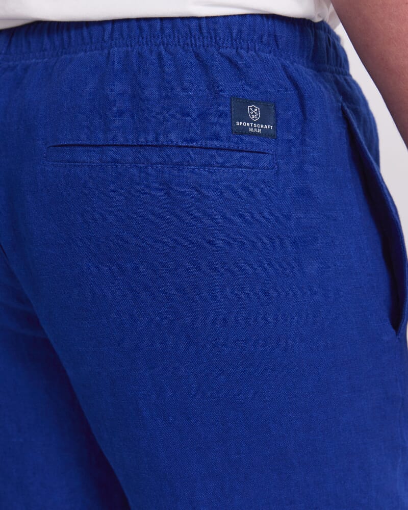 Caffery Yarn-Dyed Linen Short in BLUE INDIGO