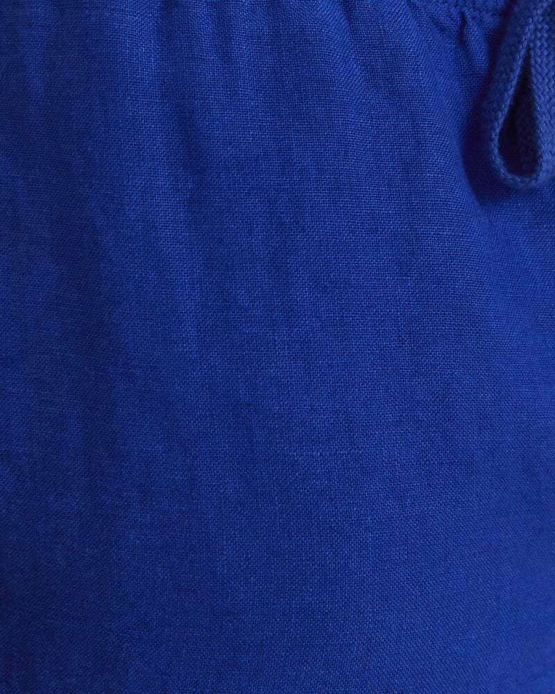 Caffery Yarn-Dyed Linen Short in BLUE INDIGO