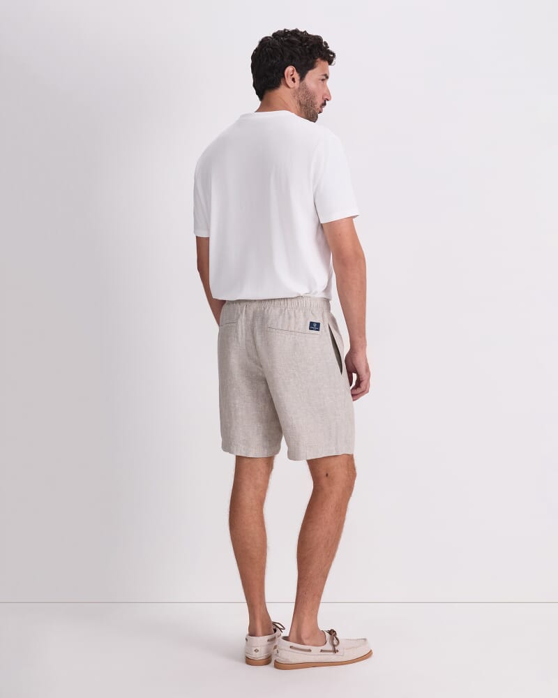 Caffery Yarn-Dyed Linen Short in CAPPUCCINO