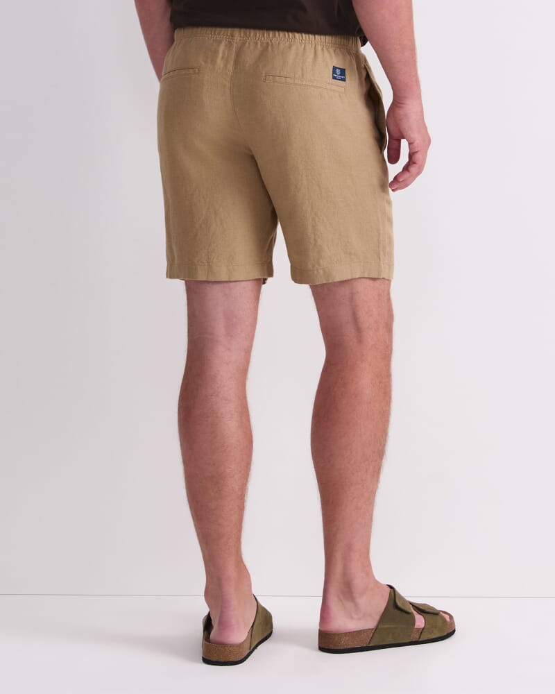 Caffery Yarn-Dyed Linen Short in KELP