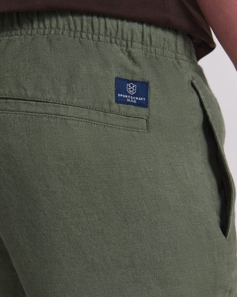 Caffery Yarn-Dyed Linen Short in KHAKI